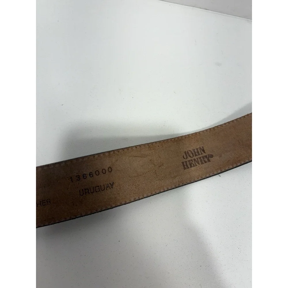 JOHN HENRY Rust Brown Leather Belt‎ 34